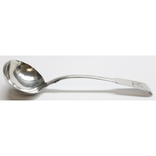 1003 - A William IV period silver toddy ladle, London 1835 by James Bebee, approx 52.22g gross