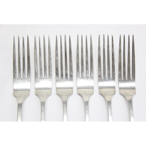 1030 - A set of 6 .800 silver dinner forks, unknown hallmarks but XRF testing approx 82% silver, each appro... 