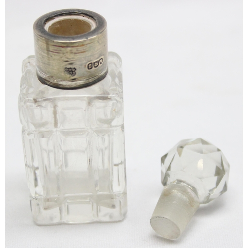 1046 - 2 silver topped and glass bottles, and a miniature silver trefoil vase, approx 7cm tall