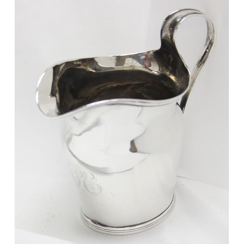 1047 - A Georgian silver cream jug of helmet form, London 1796, makers mark rubbed, approx 10cm tall, appro... 