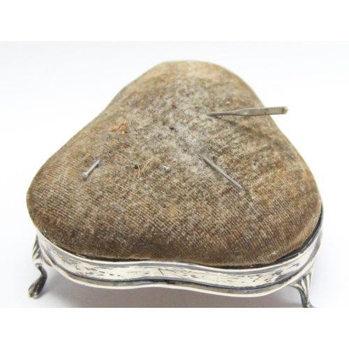 1051 - An antique silver mounted pin cushion, marked for Birmingham 1911 by Charles Edwin Turner, approx 7c... 