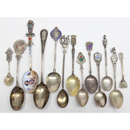 1067 - Qty of assorted silver collectors spoons, some with enamel decoration, most with marks and all XRF t... 