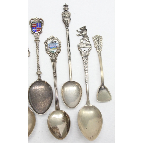 1067 - Qty of assorted silver collectors spoons, some with enamel decoration, most with marks and all XRF t... 