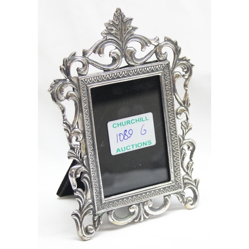 1089G - An antique style 800 silver photograph frame of Rococo design, marked PS800 and XRF confirmed, appro... 