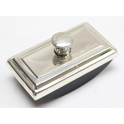 1096 - A vintage Concorde commemorative silver plated desk blotter, approx 8.5cm wide