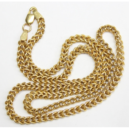 1110L - An Italian 9ct gold spiga chain link necklace, marked and XRF confirmed, approx 46cm long, approx 6.... 