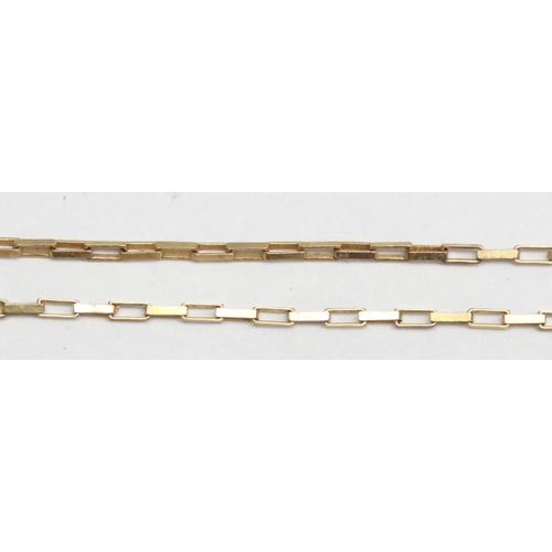 1110O - A  9ct gold Italian made box link necklace, marked and XRF confirmed, approx 40cm long, approx 2.42g... 