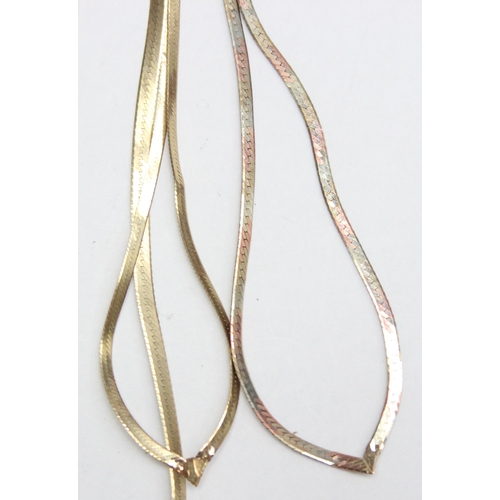 1110Q - A vintage 9ct gold Herringbone chain link necklace, marked and XRF confirmed, approx 45cm long, and ... 