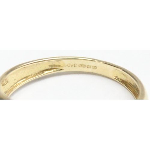 1110G - A 14ct gold and white stone pave set ring, marked and XRF confirmed, approx size P, approx 2.92g gro... 