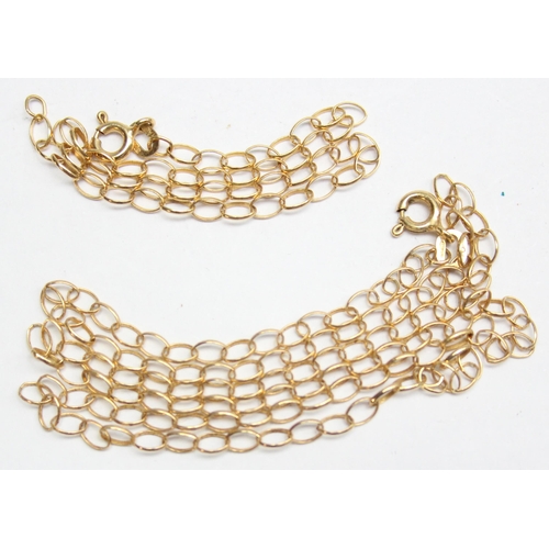 1190R - A 9ct gold rolo or belcher link necklace, approx 45cm long, and a 9ct gold matching bracelet, approx... 