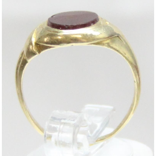 1193 - An antique 14ct gold and bloodstone signet ring, unmarked but XRF confirmed, approx size M, approx 4... 