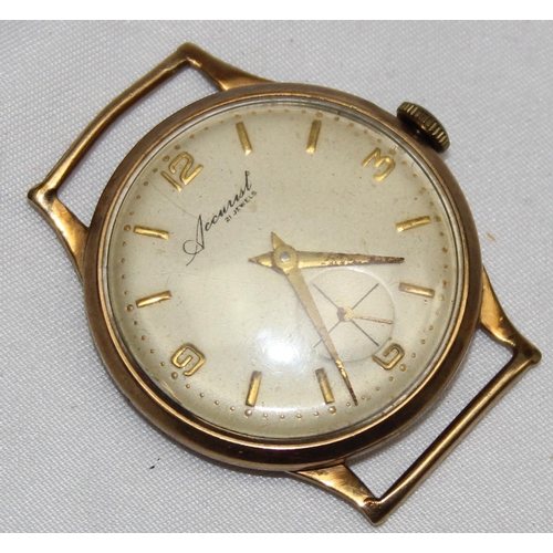 1339 - A vintage 9ct gold cased Accurist gent's wristwatch with mechanical movement, case marked for Birmin... 