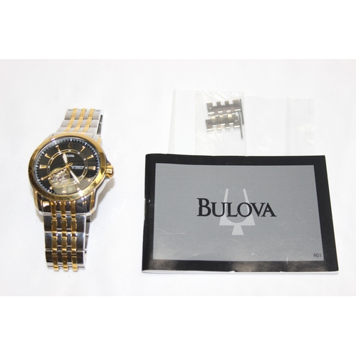 1343 - A Bulova 21 jewels Automatic 98A101 wrist watch with automatic movement skeleton escapement and bato... 