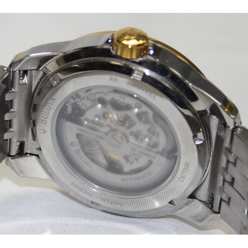 1343 - A Bulova 21 jewels Automatic 98A101 wrist watch with automatic movement skeleton escapement and bato... 