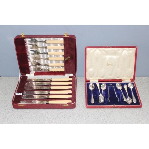 1020M - Qty of assorted vintage silver plated cutlery and cutlery boxes etc