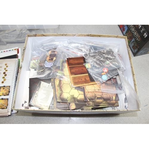 1573 - Gloomhaven; tactical combat fantasy board game with some associated accessories