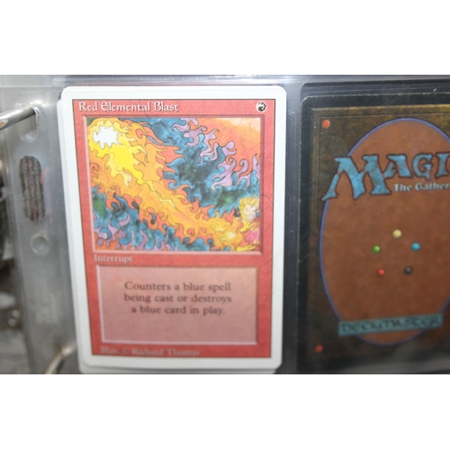 1593 - Single owner collection - A folder of red Magic the Gathering cards in plastic sleeves mostly from t... 