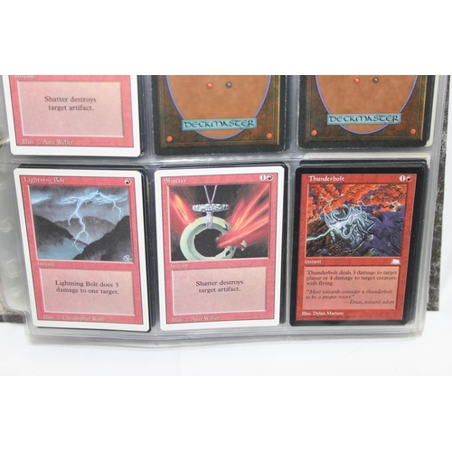 1593 - Single owner collection - A folder of red Magic the Gathering cards in plastic sleeves mostly from t... 