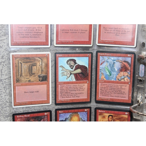 1593 - Single owner collection - A folder of red Magic the Gathering cards in plastic sleeves mostly from t... 