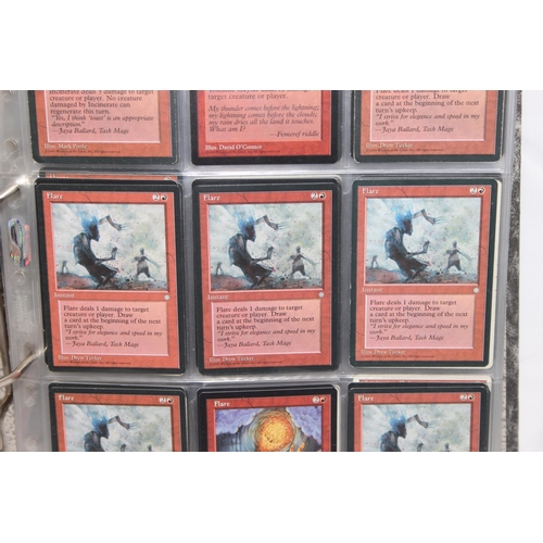 1593 - Single owner collection - A folder of red Magic the Gathering cards in plastic sleeves mostly from t... 