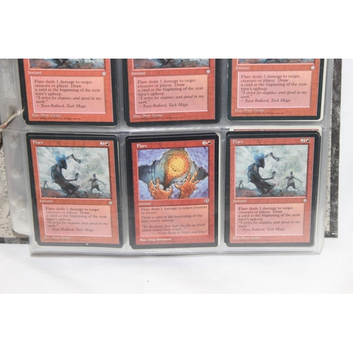 1593 - Single owner collection - A folder of red Magic the Gathering cards in plastic sleeves mostly from t... 