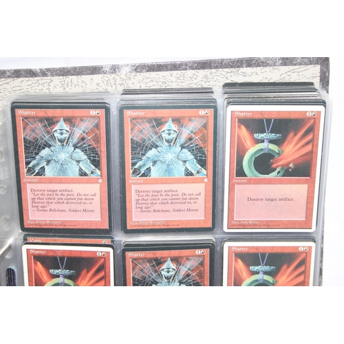 1593 - Single owner collection - A folder of red Magic the Gathering cards in plastic sleeves mostly from t... 