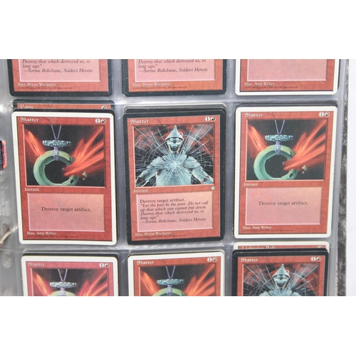 1593 - Single owner collection - A folder of red Magic the Gathering cards in plastic sleeves mostly from t... 