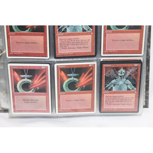 1593 - Single owner collection - A folder of red Magic the Gathering cards in plastic sleeves mostly from t... 