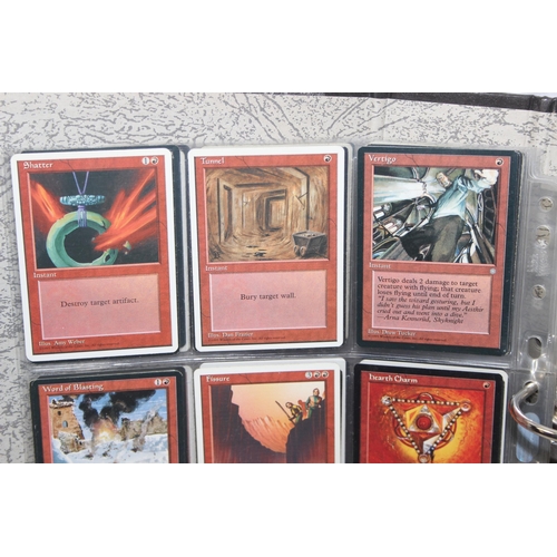 1593 - Single owner collection - A folder of red Magic the Gathering cards in plastic sleeves mostly from t... 