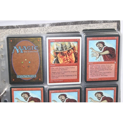 1593 - Single owner collection - A folder of red Magic the Gathering cards in plastic sleeves mostly from t... 