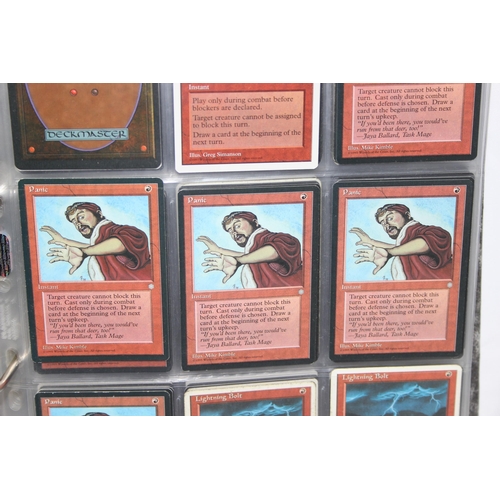 1593 - Single owner collection - A folder of red Magic the Gathering cards in plastic sleeves mostly from t... 