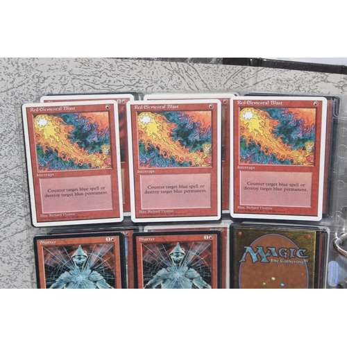 1593 - Single owner collection - A folder of red Magic the Gathering cards in plastic sleeves mostly from t... 