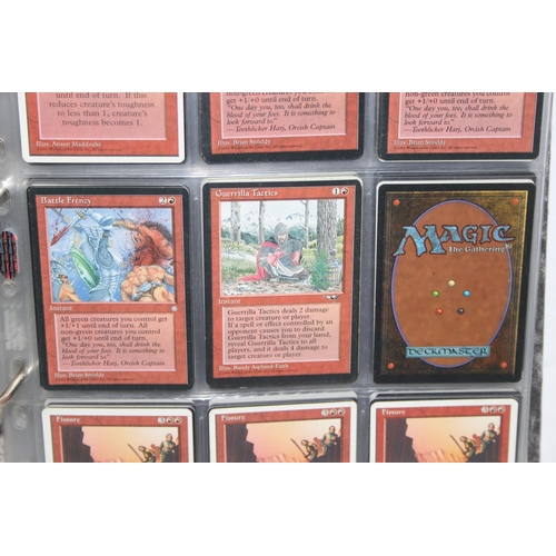 1593 - Single owner collection - A folder of red Magic the Gathering cards in plastic sleeves mostly from t... 