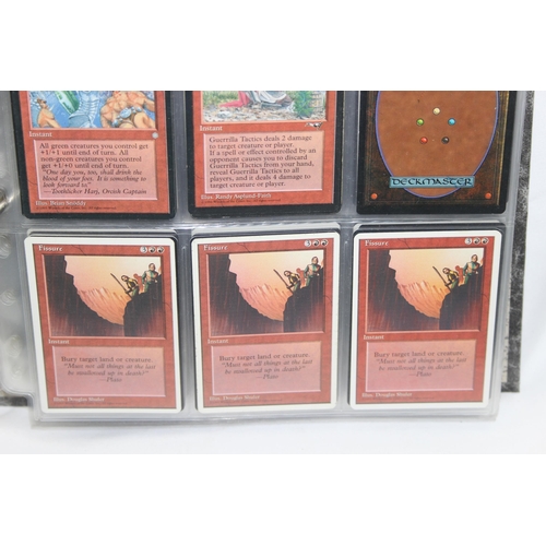 1593 - Single owner collection - A folder of red Magic the Gathering cards in plastic sleeves mostly from t... 