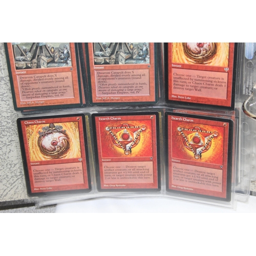 1593 - Single owner collection - A folder of red Magic the Gathering cards in plastic sleeves mostly from t... 