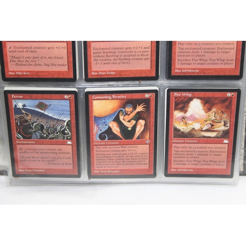 1593 - Single owner collection - A folder of red Magic the Gathering cards in plastic sleeves mostly from t... 