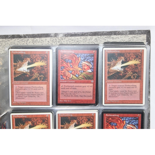 1593 - Single owner collection - A folder of red Magic the Gathering cards in plastic sleeves mostly from t... 