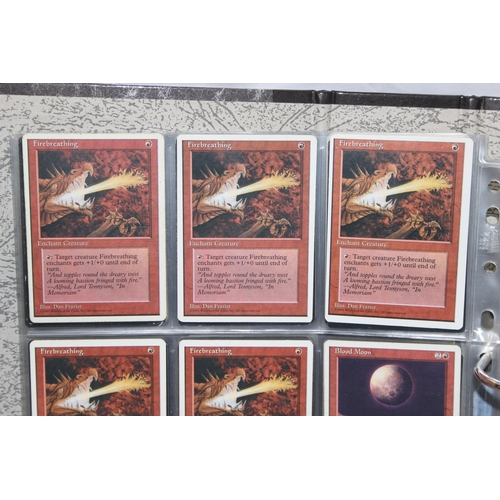 1593 - Single owner collection - A folder of red Magic the Gathering cards in plastic sleeves mostly from t... 