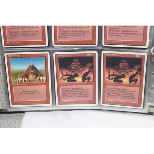 1593 - Single owner collection - A folder of red Magic the Gathering cards in plastic sleeves mostly from t... 