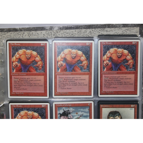 1593 - Single owner collection - A folder of red Magic the Gathering cards in plastic sleeves mostly from t... 