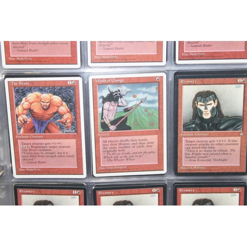 1593 - Single owner collection - A folder of red Magic the Gathering cards in plastic sleeves mostly from t... 