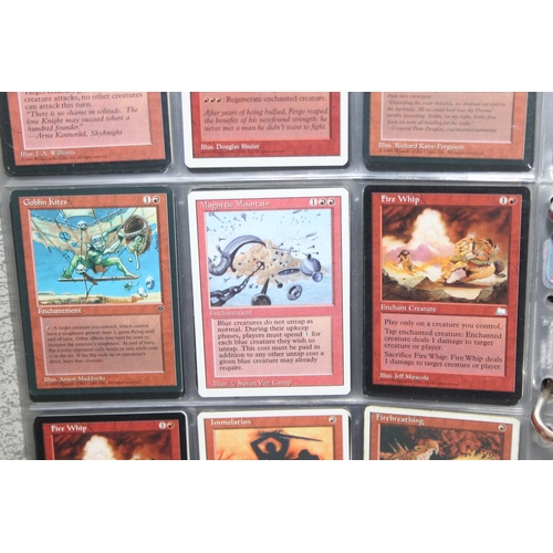 1593 - Single owner collection - A folder of red Magic the Gathering cards in plastic sleeves mostly from t... 