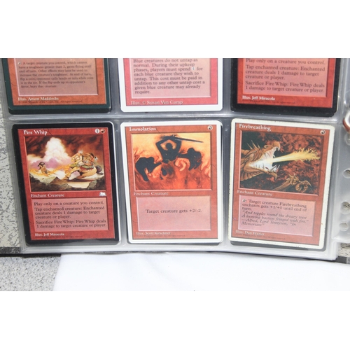 1593 - Single owner collection - A folder of red Magic the Gathering cards in plastic sleeves mostly from t... 