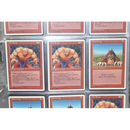 1593 - Single owner collection - A folder of red Magic the Gathering cards in plastic sleeves mostly from t... 