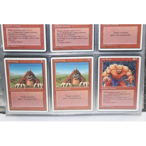 1593 - Single owner collection - A folder of red Magic the Gathering cards in plastic sleeves mostly from t... 