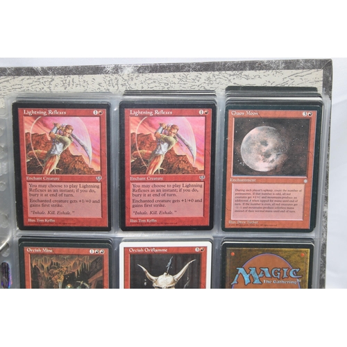 1593 - Single owner collection - A folder of red Magic the Gathering cards in plastic sleeves mostly from t... 