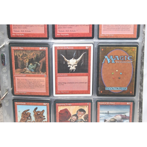 1593 - Single owner collection - A folder of red Magic the Gathering cards in plastic sleeves mostly from t... 