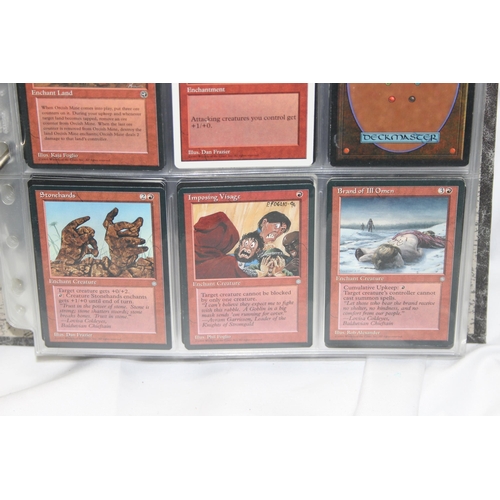 1593 - Single owner collection - A folder of red Magic the Gathering cards in plastic sleeves mostly from t... 