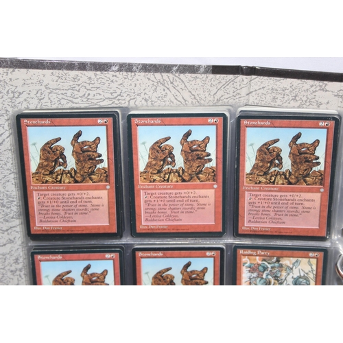 1593 - Single owner collection - A folder of red Magic the Gathering cards in plastic sleeves mostly from t... 