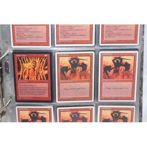 1593 - Single owner collection - A folder of red Magic the Gathering cards in plastic sleeves mostly from t... 